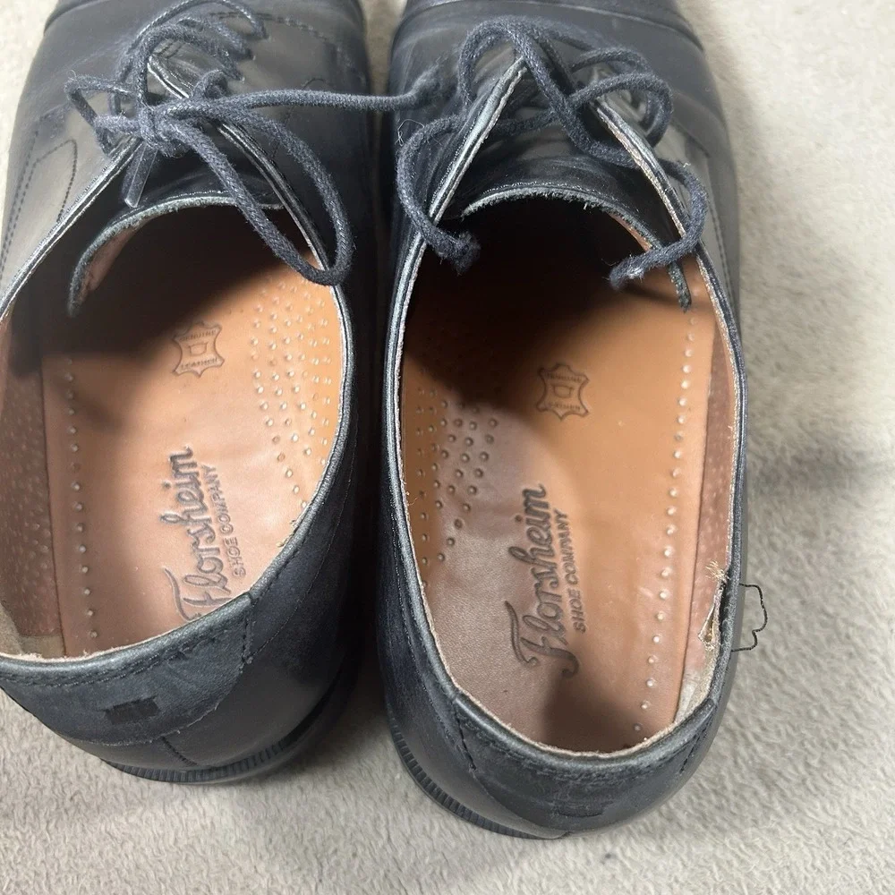 Florsheim Mens 9.5EEE Black‎ Leather Cap Toe Oxford Dress Shoes 14220-001